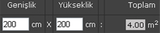 Genilik Ykseklik, toplam m2